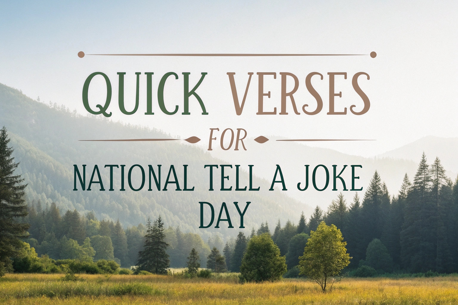 Quick Verses for National Tell A Joke Day