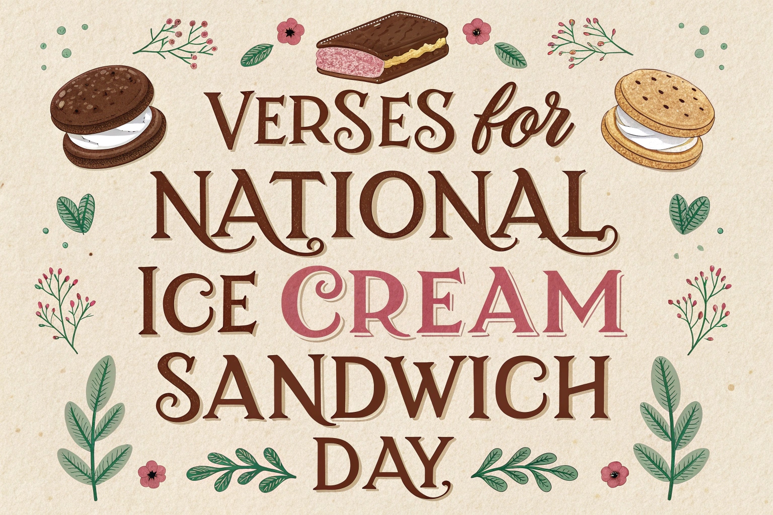 Verses for National Ice Cream Sandwich Day