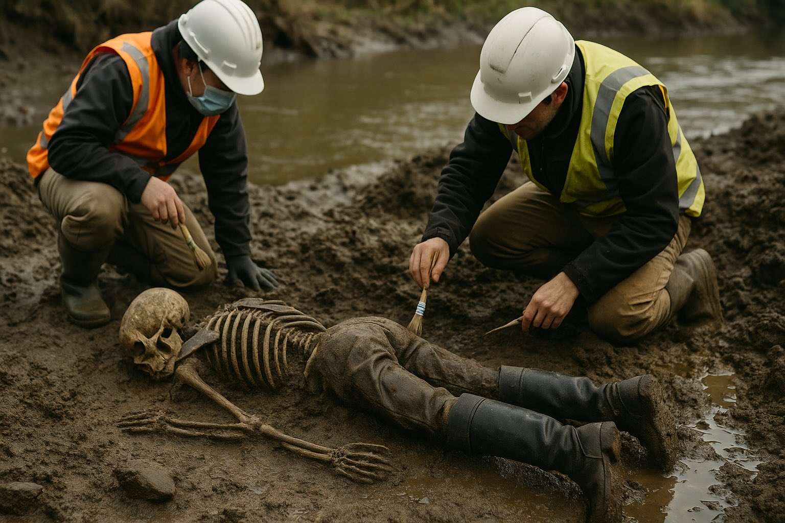 This 500-Year-Old Skeleton Was Found Face-Down in the Thames Still Wearing His $3,000 Leather Boots — And Scientists Know Exactly How He Died 1 Thames Skeleton Found Wearing 500-Year-Old Boots