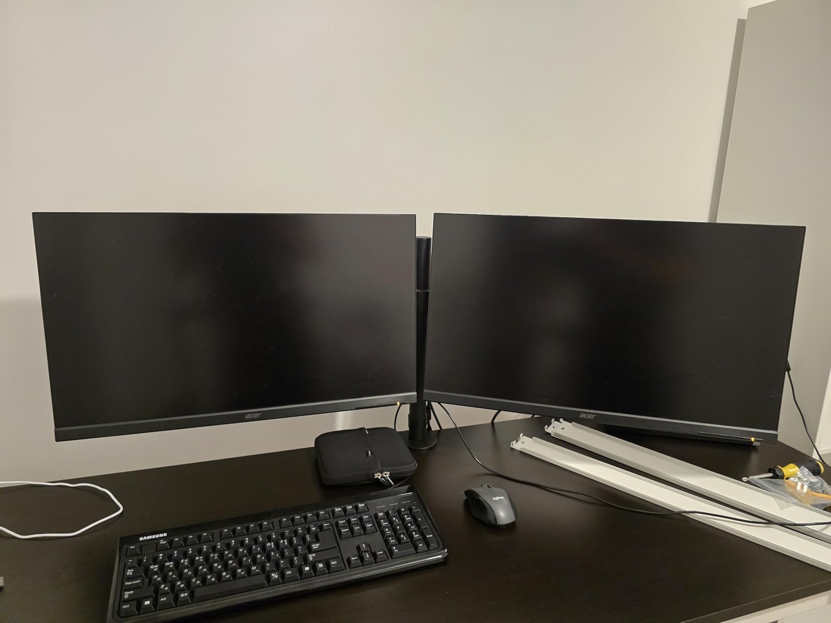 VIVO Dual Monitor Desk Mount, Holds 2 Computer Screens up to 30 inches and 22lbs Each, Heavy Duty Fully Adjustable Steel Stand with C-Clamp and Grommet, Black, STAND-V002 Customer Review VIVO Dual Monitor Desk Mount, Holds 2 Computer Screens up to 30 inches and 22lbs Each, Heavy Duty Fully Adjustable Steel Stand with C-Clamp and Grommet, Black, STAND-V002 - Customer Photo 1