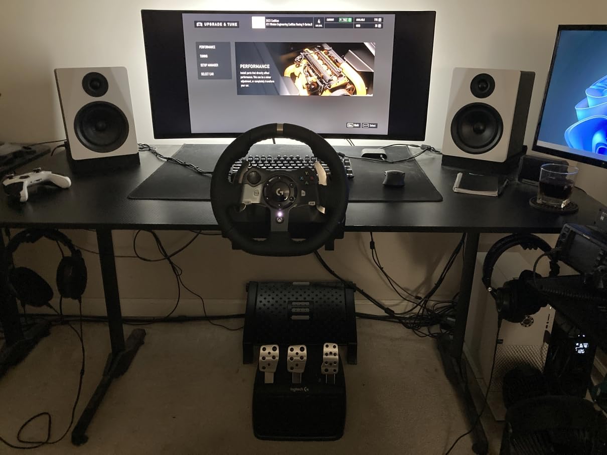 Logitech G920 Driving Force Racing Wheel and Floor Pedals, Real Force Feedback, Stainless Steel Paddle Shifters, Leather Steering Wheel Cover for Xbox Series X|S, Xbox One, PC, Mac - Black Customer Review Logitech G920 Driving Force Racing Wheel and Floor Pedals, Real Force Feedback, Stainless Steel Paddle Shifters, Leather Steering Wheel Cover for Xbox Series X|S, Xbox One, PC, Mac - Black - Customer Photo 1