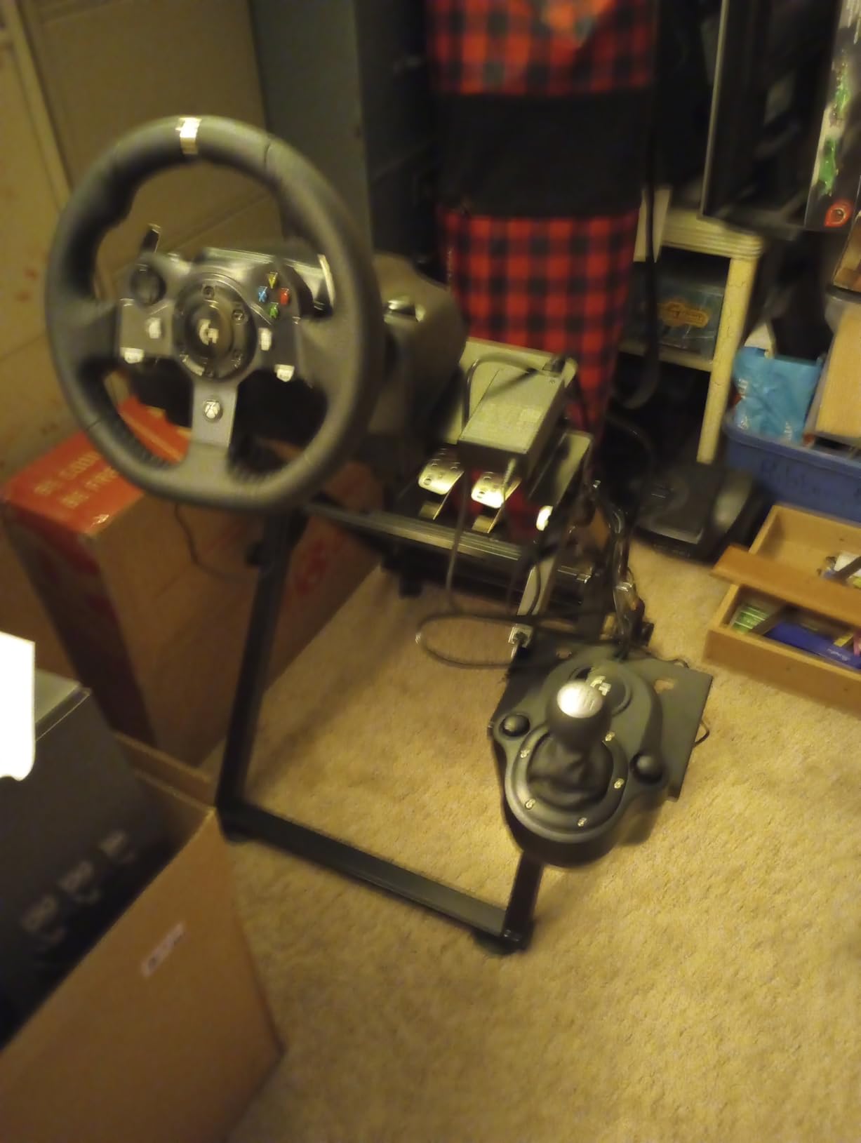 Logitech G920 Driving Force Racing Wheel and Floor Pedals, Real Force Feedback, Stainless Steel Paddle Shifters, Leather Steering Wheel Cover for Xbox Series X|S, Xbox One, PC, Mac - Black Customer Review Logitech G920 Driving Force Racing Wheel and Floor Pedals, Real Force Feedback, Stainless Steel Paddle Shifters, Leather Steering Wheel Cover for Xbox Series X|S, Xbox One, PC, Mac - Black - Customer Photo 2