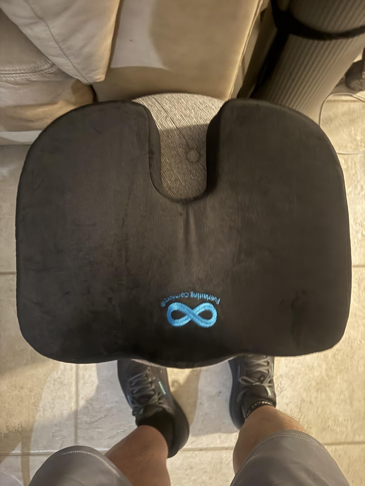Everlasting Comfort Doctor Recommended Memory Foam Seat Cushion for Office Chairs & Car Seat - Ergonomic Office Desk Accessories for Tailbone Pain Relief, Sciatica & Back Support - Customer Photo 3