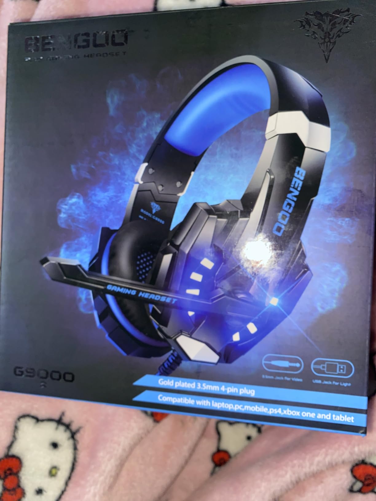 BENGOO G9000 Stereo Gaming Headset for PS4 PC Xbox One PS5 Controller, Noise Cancelling Over Ear Headphones with Mic, LED Light, 7.1 Surround Sound, Soft Memory Earmuffs for Nintendo Xbox Series X|S - Customer Photo 2