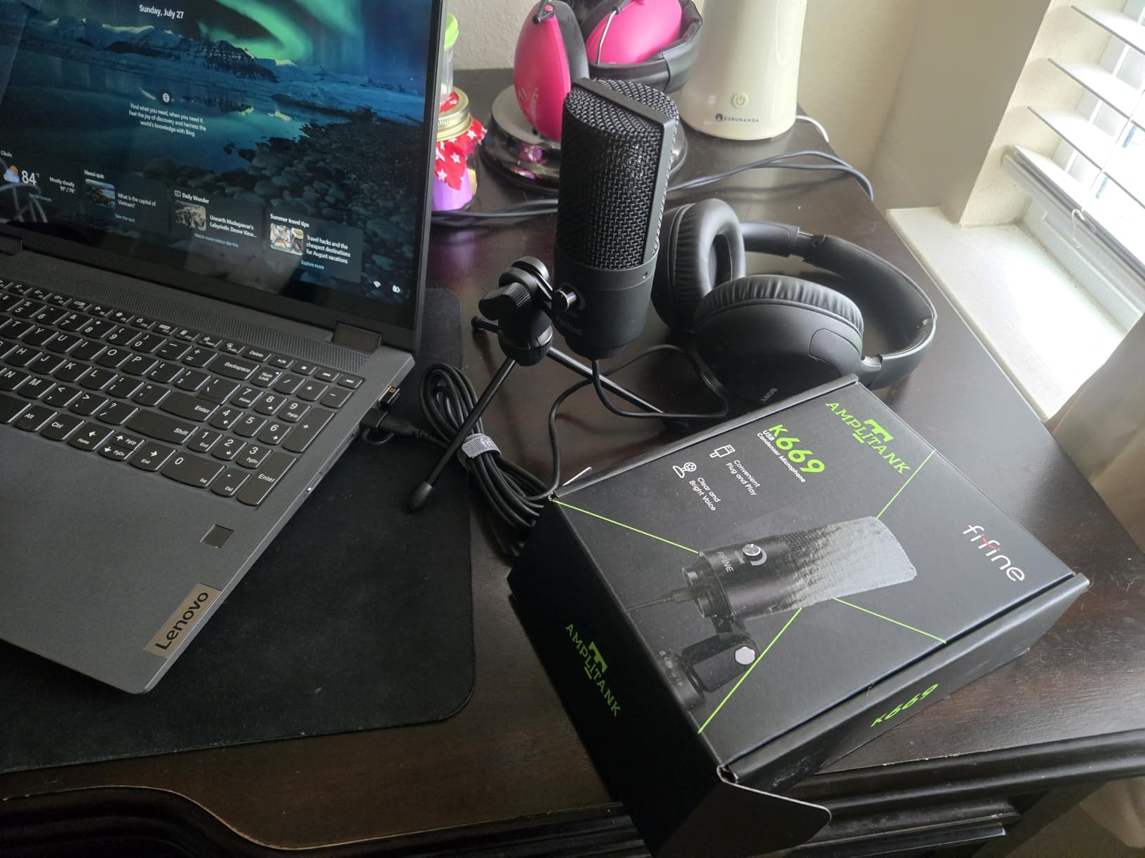 FIFINE USB Microphone, Metal Condenser Recording Microphone for MAC OS, Windows, Cardioid Laptop Mic for Recording Vocals, Voice Overs, Streaming, Meeting and YouTube Videos-K669B customer photo 2