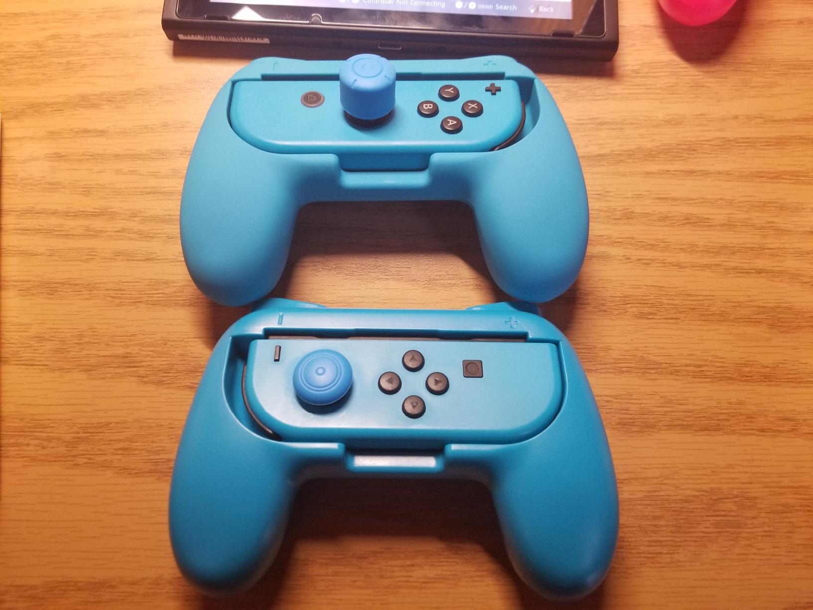 FASTSNAIL Grips Compatible with Nintendo Switch for Joy Con & OLED Model for Joycon, Wear-Resistant Handle Kit and Non-Slip Thumb Grips for Switch Joycon 1 Controller 2 Pack (Black) Customer Review FASTSNAIL Grips Compatible with Nintendo Switch for Joy Con & OLED Model for Joycon, Wear-Resistant Handle Kit and Non-Slip Thumb Grips for Switch Joycon 1 Controller 2 Pack (Black) - Customer Photo 1