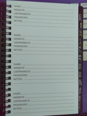 Juvale Password Book with Alphabetical Tabs - 5 x 7 in, 2-Pack, Gray & Black, 80 Lined Pages, Spiral-Bound, Plastic Cover - Password Notebook & Log Book for Username & Login Management Customer Review Juvale Password Book with Alphabetical Tabs - 5 x 7 in, 2-Pack, Gray & Black, 80 Lined Pages, Spiral-Bound, Plastic Cover - Password Notebook & Log Book for Username & Login Management - Customer Photo 4