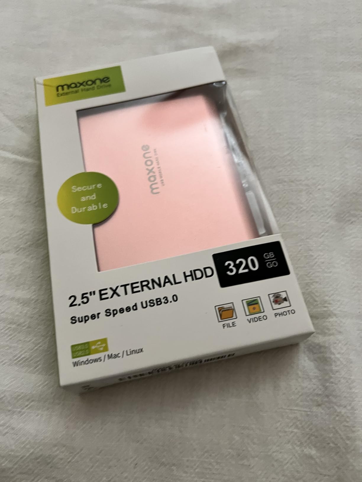 Maxone 500GB Ultra Slim Portable External Hard Drive HDD USB 3.0 Compatible with PC, Laptop, Charcoal Grey - Customer Photo 2