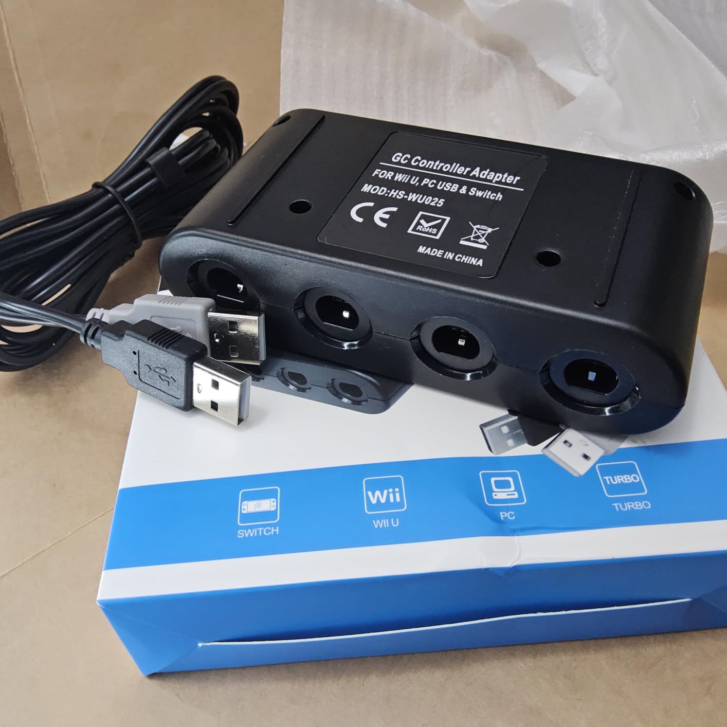 Gamecube Adapter for Nintendo Switch / Wii U / PC and Switch 2 Gamecube Controller Adapter, Super Smash Bros Adapters for NGC Controller, Support Turbo and Vibration Features with 180cm USB Cable Customer Review Gamecube Adapter for Nintendo Switch / Wii U / PC and Switch 2 Gamecube Controller Adapter, Super Smash Bros Adapters for NGC Controller, Support Turbo and Vibration Features with 180cm USB Cable - Customer Photo 1