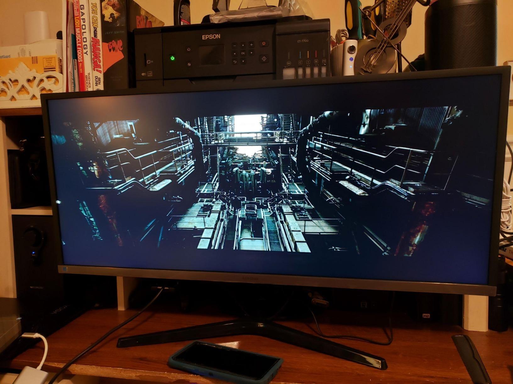 SAMSUNG 34-Inch SJ55W Ultrawide Gaming Monitor (LS34J550WQNXZA) – 75Hz Refresh, WQHD Computer Monitor, 3440 x 1440p Resolution, 4ms Response, FreeSync, Split Screen, HDMI, Black Customer Review SAMSUNG 34-Inch SJ55W Ultrawide Gaming Monitor (LS34J550WQNXZA) – 75Hz Refresh, WQHD Computer Monitor, 3440 x 1440p Resolution, 4ms Response, FreeSync, Split Screen, HDMI, Black - Customer Photo 4