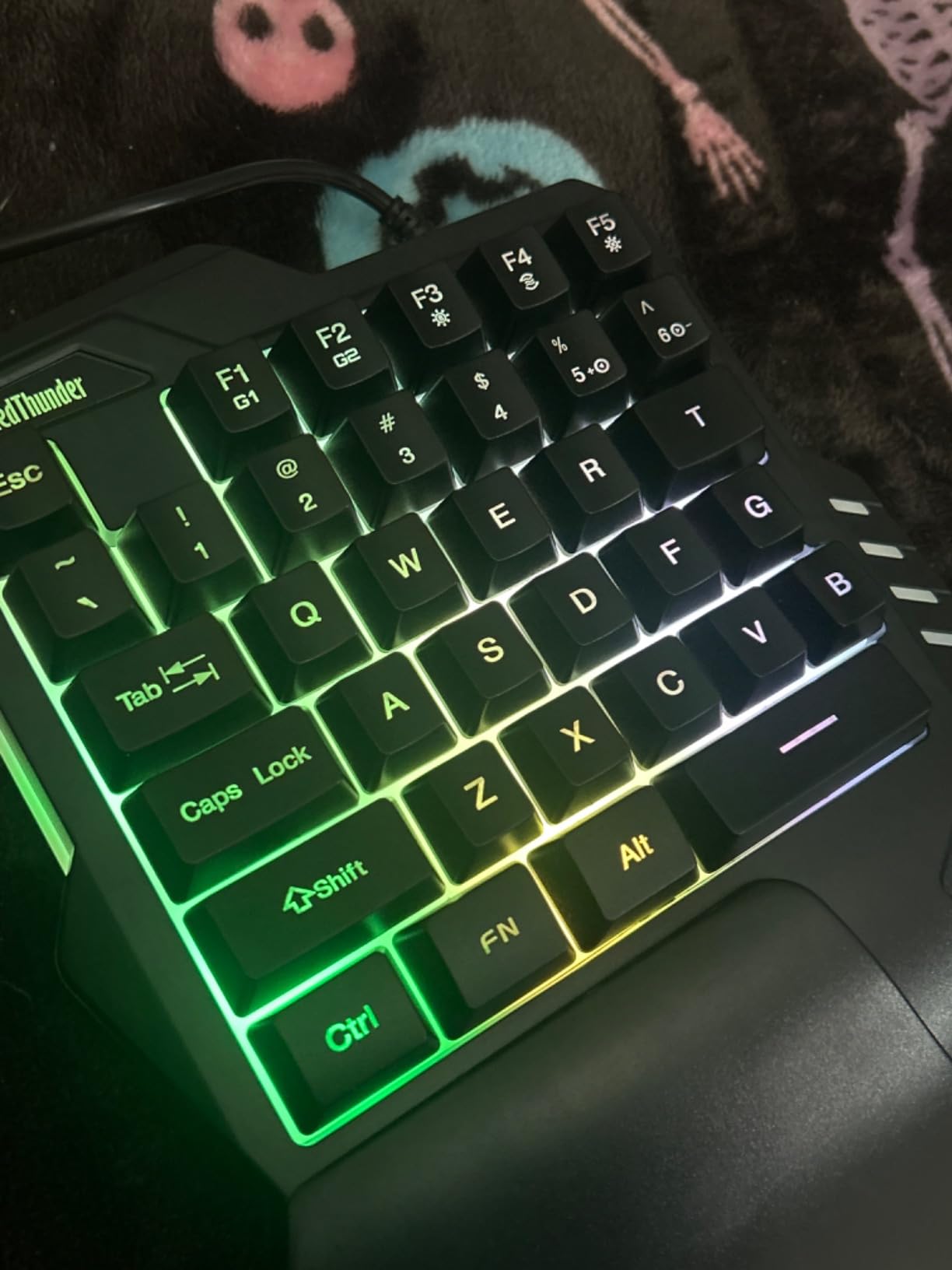 RedThunder One Handed Gaming Keyboard RGB Backlit 35 Keys Portable Mini Gaming Keypad Ergonomic Game Controller for PC Gamer - Customer Photo 2