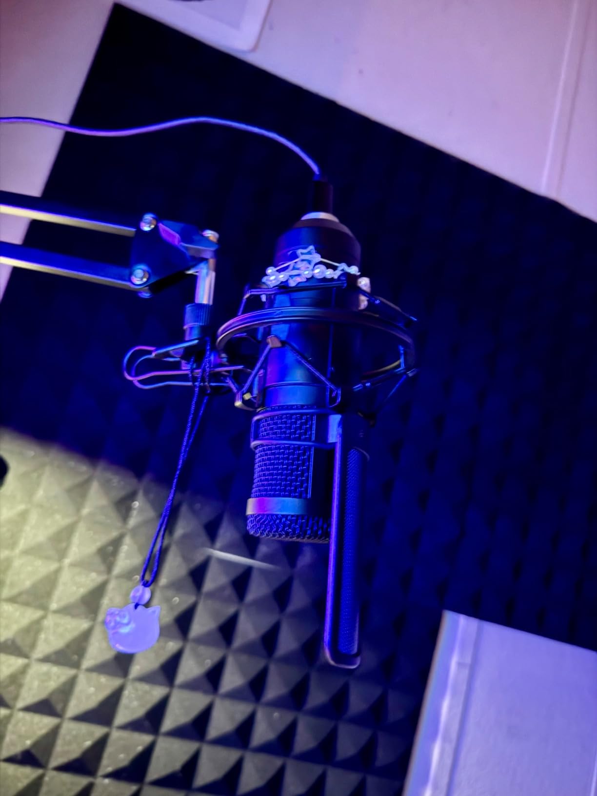 Aokeo Pop Filter, [Upgraded Three Layers] Metal Mesh & Foam & Etamine Layer Microphone Windscreen Cover Handheld Mic Shield Mask,Microphone Accessories for Vocal Recording,YouTube Videos,Streaming - Customer Photo 4