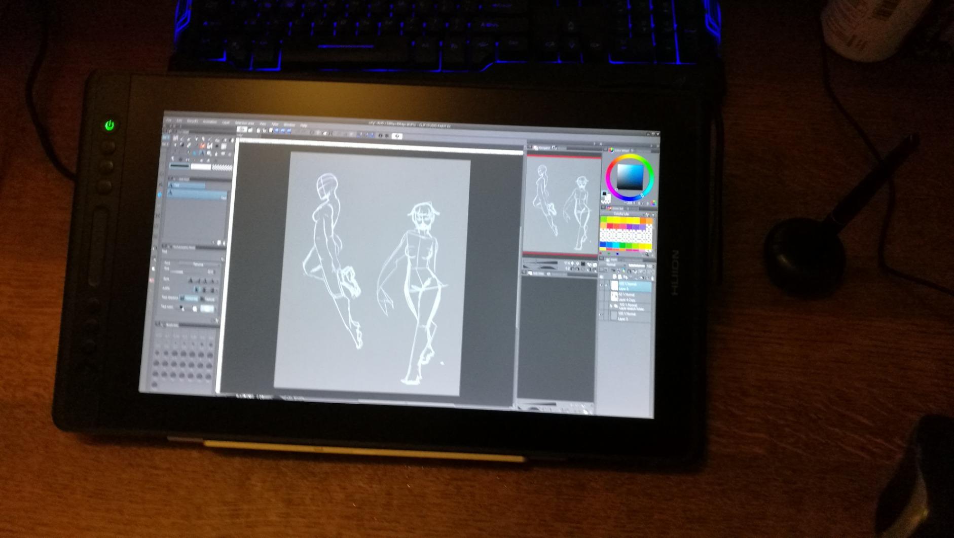 HUION KAMVAS Pro 16 Drawing Tablet with Screen, 15.6 inch Pen Display Anti-Glare Glass 6 Shortcut Keys Adjustable Stand, Graphics Tablet for Drawing, Writing, Design, Work with Windows, Mac and Linux Customer Review HUION KAMVAS Pro 16 Drawing Tablet with Screen, 15.6 inch Pen Display Anti-Glare Glass 6 Shortcut Keys Adjustable Stand, Graphics Tablet for Drawing, Writing, Design, Work with Windows, Mac and Linux - Customer Photo 1