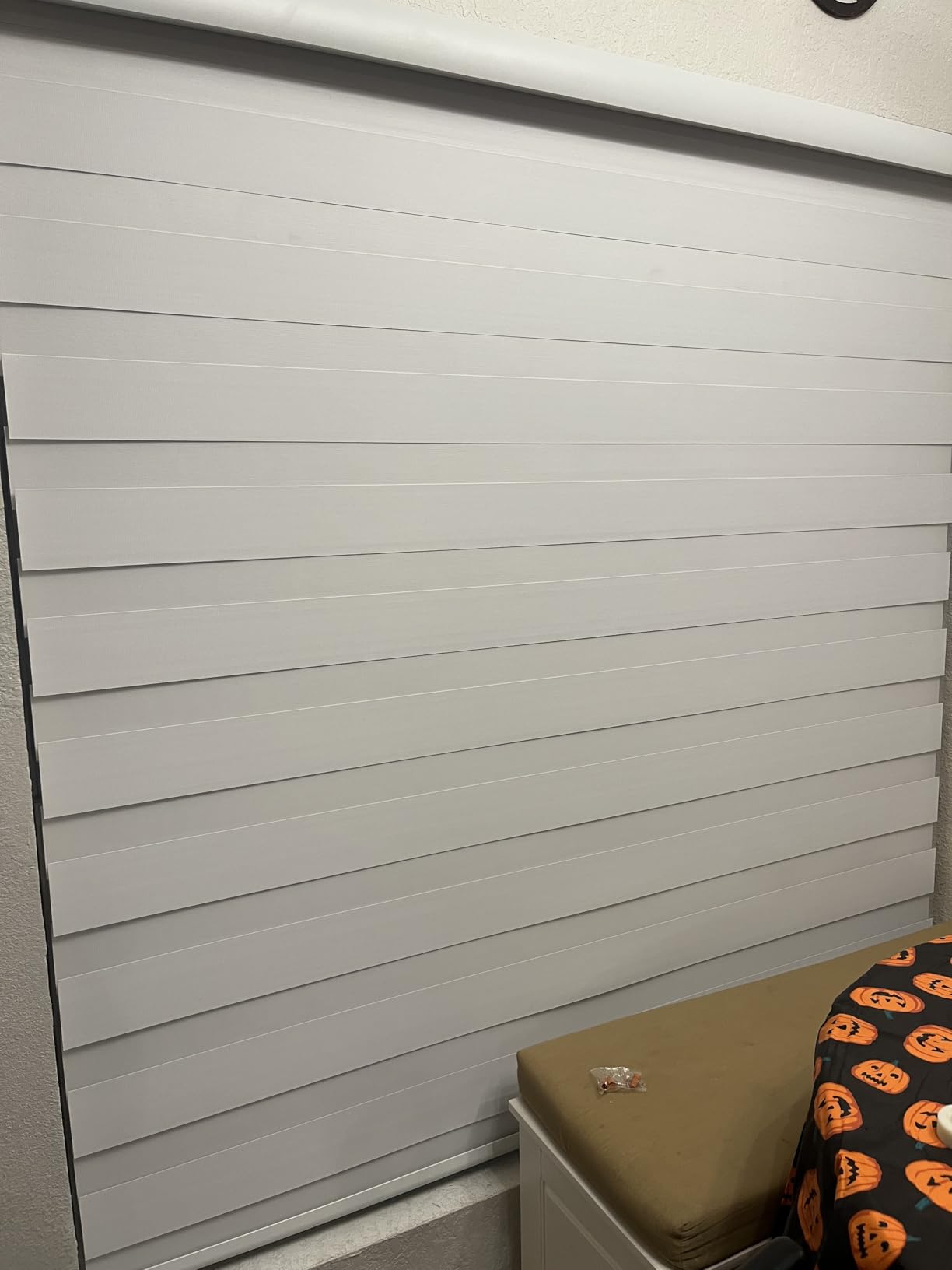 Yoolax Motorized Zebra Blinds Works with Alexa, Motorized Blinds with Remote Custom Size, Privacy Electric Zebra Shades for Windows (80% Shading Luxury Grey) - Customer Photo 1