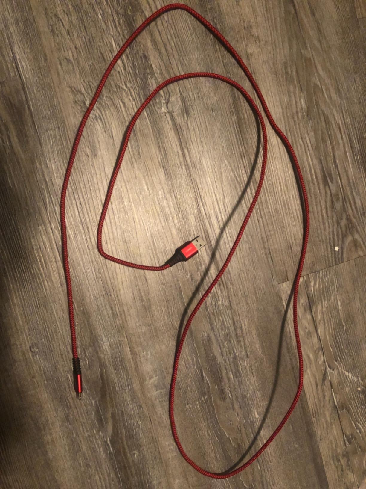 LISEN iPhone Charger Cable USB A to Lightning Cable,Sturdy Nylon Braided Fast Charging Cord Compatible with iPhone 11/Pro/X/Xs Max/XR/8 Plus /7 Plus/6/ iPad,6.6FT,Red Customer Review LISEN iPhone Charger Cable USB A to Lightning Cable,Sturdy Nylon Braided Fast Charging Cord Compatible with iPhone 11/Pro/X/Xs Max/XR/8 Plus /7 Plus/6/ iPad,6.6FT,Red - Customer Photo 2