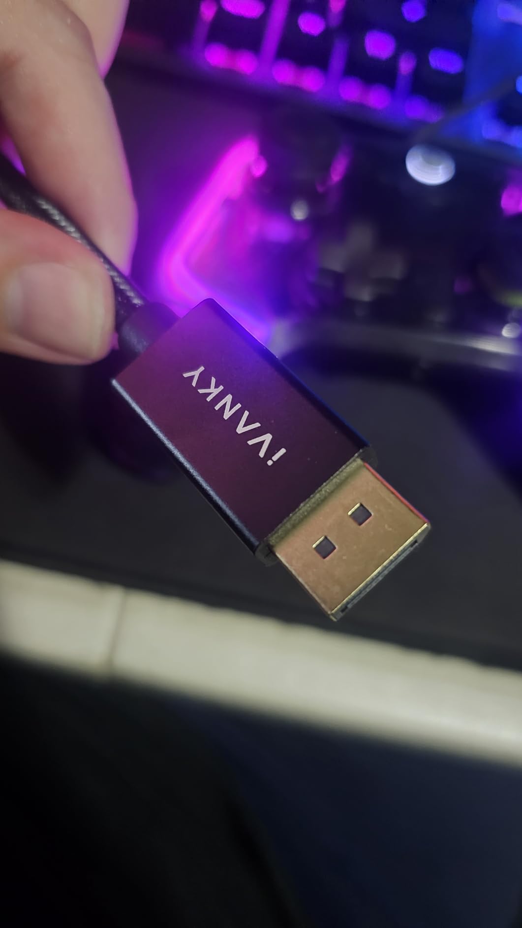 IVANKY 8K DisplayPort Cable 1.4, VESA Certified DP Cable 6.6ft (8K@60Hz, 4K@144Hz, 2K@240Hz)HBR3 Support 32.4Gbps, HDR, HDCP 2.2, FreeSync G-Sync, Braided Display Port for Gaming Monitor, Graphics, PC - Customer Photo 2