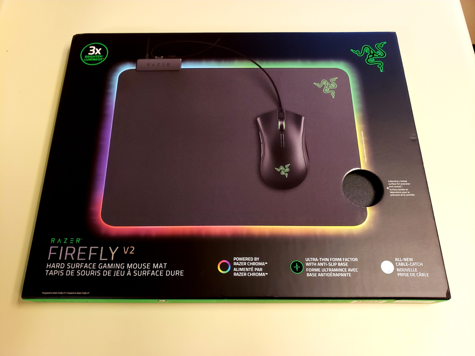 Razer Firefly Hard V2 RGB Gaming Mouse Pad: Customizable Chroma Lighting, Built-in Cable Management, Balanced Control & Speed, Non-Slip Rubber Base customer photo 2