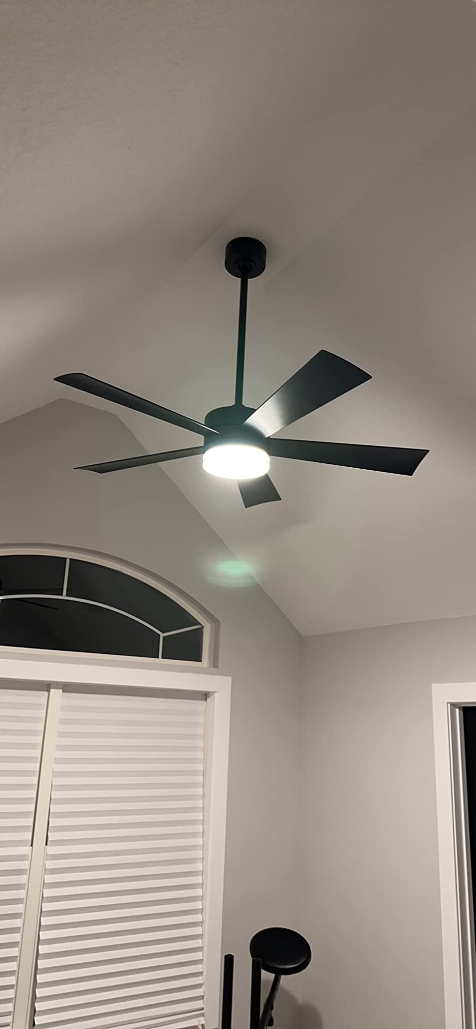 Wynd Smart Indoor and Outdoor 5-Blade Ceiling Fan 60in Matte Black with 3000K LED Light Kit and Remote Control works with Alexa, Google Assistant, Samsung Things, and iOS or Android App Customer Review Wynd Smart Indoor and Outdoor 5-Blade Ceiling Fan 60in Matte Black with 3000K LED Light Kit and Remote Control works with Alexa, Google Assistant, Samsung Things, and iOS or Android App - Customer Photo 2