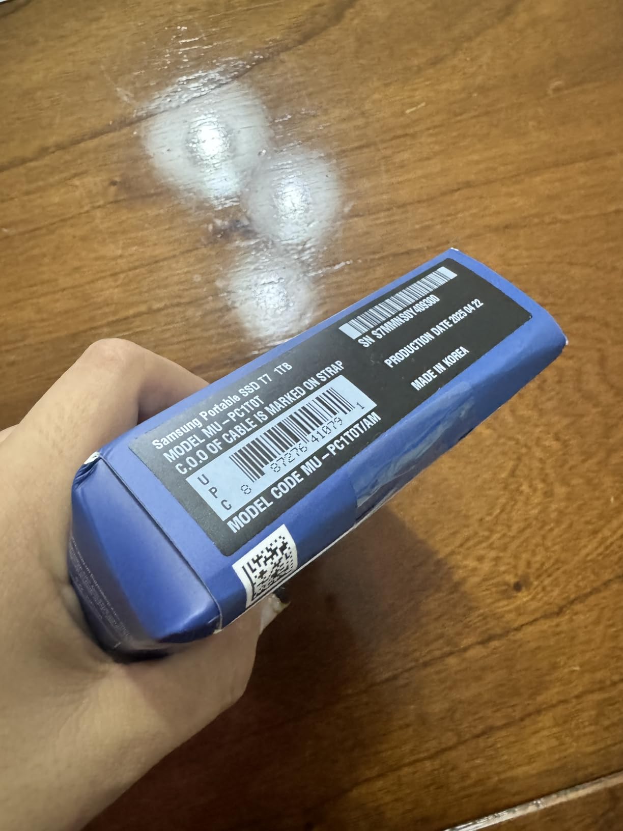 SAMSUNG T7 Portable SSD, 1TB External Solid State Drive, Speeds Up to 1,050MB/s, USB 3.2 Gen 2, Reliable Storage for Gaming, Students, Professionals, MU-PC1T0T/AM, Gray Customer Review SAMSUNG T7 Portable SSD, 1TB External Solid State Drive, Speeds Up to 1,050MB/s, USB 3.2 Gen 2, Reliable Storage for Gaming, Students, Professionals, MU-PC1T0T/AM, Gray - Customer Photo 3