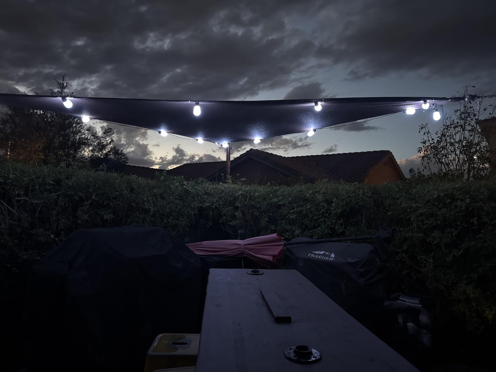 Govee Smart Outdoor String Lights H7015, 48ft RGBIC Outdoor Lights with 15 Dimmable LED Bulbs, IP65 Waterproof, Color Changing Warm White Lights with 47 Scene Modes for Patio, Backyard, App Control - Customer Photo 1