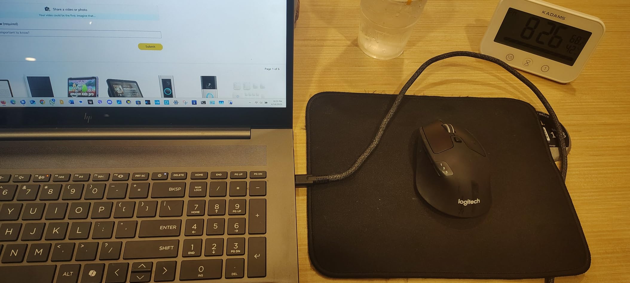 JIKIOU Mouse Pad with Non-Slip Rubber Base, Premium-Textured & Washable Computer Mousepad with Stitched Edges, Mouse Pads for Computers, Laptop, Gaming, Office & Home, 10.2 x 8.3 in, Black - Customer Photo 1