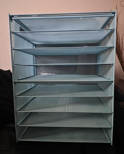 Marbrasse 6 Tier Paper Organizer Letter Tray - Mesh Desk File Organizer with Handle, Paper Sorter Organizer for Letter/A4 Office File Folder Holder - Black - Customer Photo 2