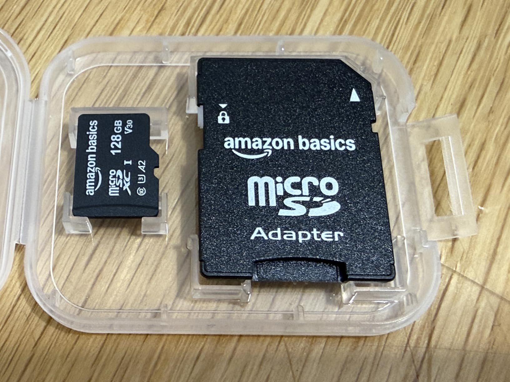 Amazon Basics microSDXC Memory Card with Full Size Adapter, A2, U3, Read Speed up to 100 MB/s, 128GB, Black customer photo 1