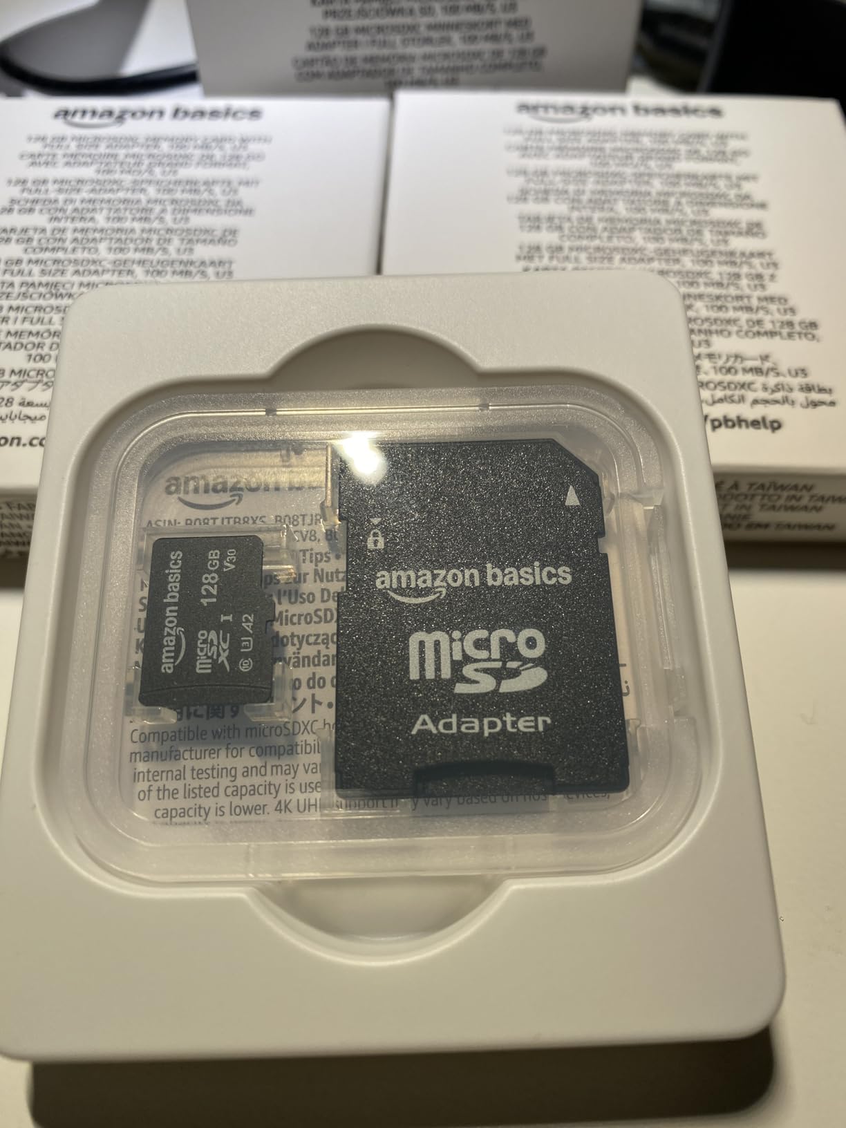 Amazon Basics microSDXC Memory Card with Full Size Adapter, A2, U3, Read Speed up to 100 MB/s, 128GB, Black customer photo 2