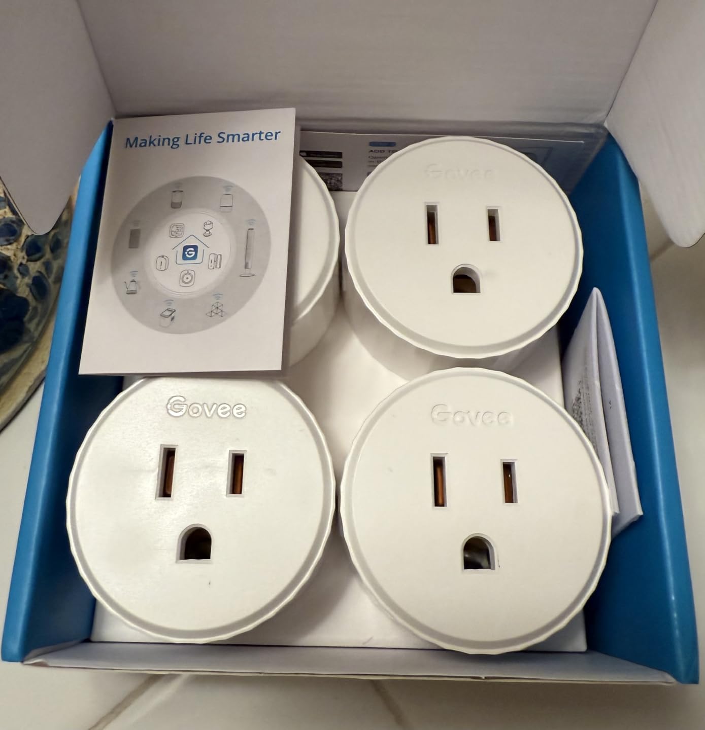 Govee Smart Plug, WiFi Outlet Compatible with Alexa and Google Assistant, Mini Smart Home Plugs with Timer Fuction & Group Controller, No Hub Required, ETL & FCC Certified, 2.4G WiFi Only (1 Pack) - Customer Photo 1
