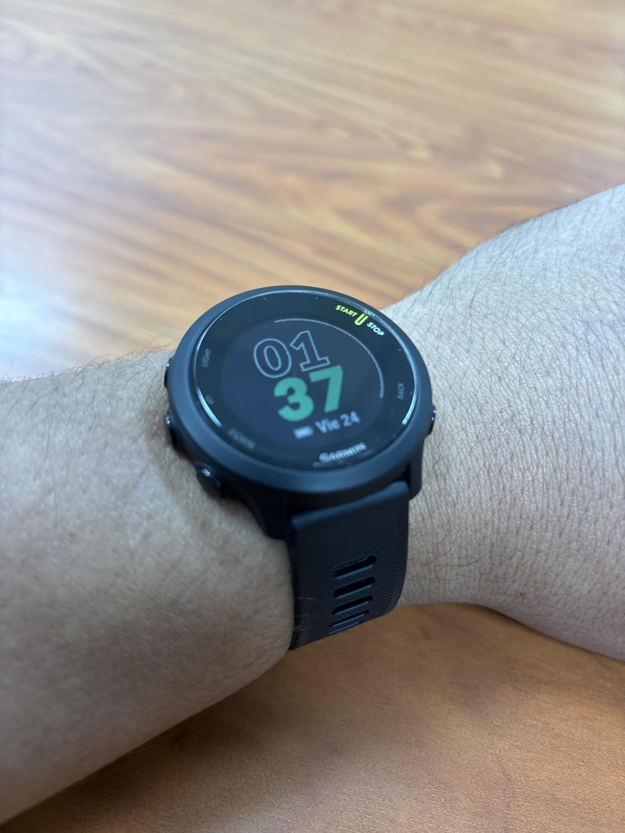 Garmin Forerunner 55, GPS Running Watch with Daily Suggested Workouts, Up to 2 Weeks of Battery Life, Aqua - Customer Photo 1