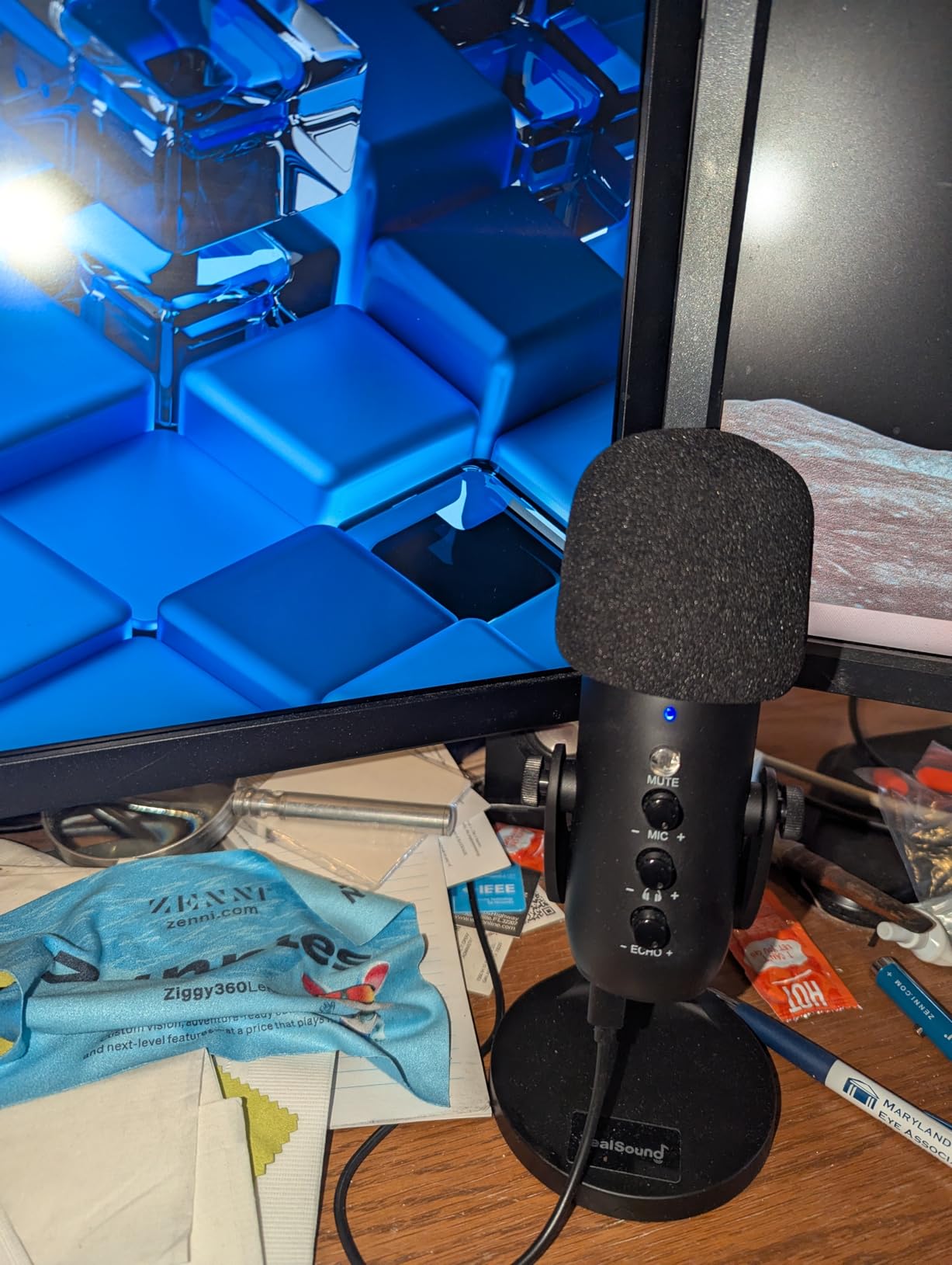 ZealSound Podcast Microphone for PC, Noise Cancellation USB Mic with Gain, Volume Adjustment & Mute Button, Monitoring & Echo, for YouTube, TikTok, Podcasting, Streaming, iPhone, iPad, Android, Mac customer photo 1