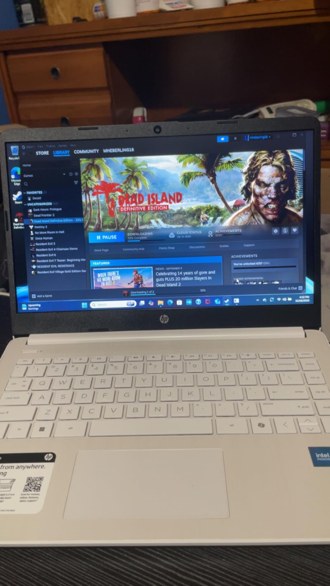 HP 14 Laptop, Intel Celeron N4020, 4 GB RAM, 64 GB Storage, 14-inch Micro-edge HD Display, Windows 11 Home, Thin & Portable, 4K Graphics, One Year of Microsoft 365 (14-dq0040nr, Snowflake White) Customer Review HP 14 Laptop, Intel Celeron N4020, 4 GB RAM, 64 GB Storage, 14-inch Micro-edge HD Display, Windows 11 Home, Thin & Portable, 4K Graphics, One Year of Microsoft 365 (14-dq0040nr, Snowflake White) - Customer Photo 2