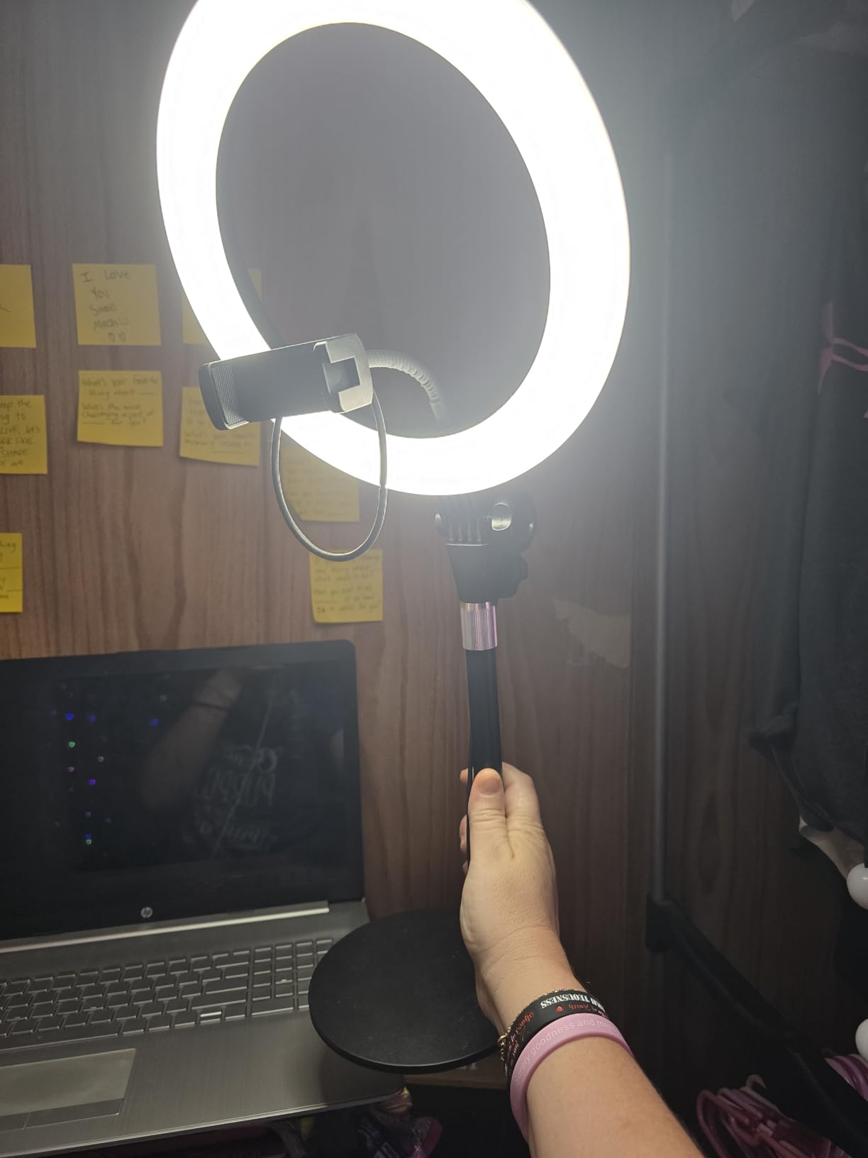 Desk Ring Light with Stand - 10.5'' Desktop Ring Light with Phone Holder for Video Recording, Circle Light for Computer Zoom Meeting Video Conference Lighting Video Calls Podcast Streaming Customer Review Desk Ring Light with Stand - 10.5'' Desktop Ring Light with Phone Holder for Video Recording, Circle Light for Computer Zoom Meeting Video Conference Lighting Video Calls Podcast Streaming - Customer Photo 1