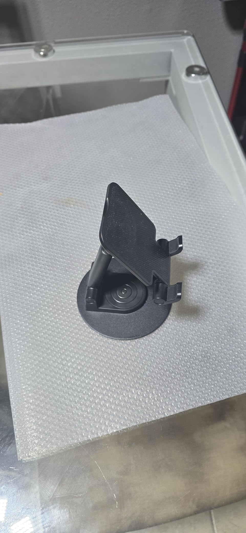 2 Pcs Cell Phone Stand, Adjustable Angle Height Phone Stand for Desk, Fully Foldable/Portable Phone Holder, Compatible for iPhone 16/15/14/13/12/Smartphones - Customer Photo 1