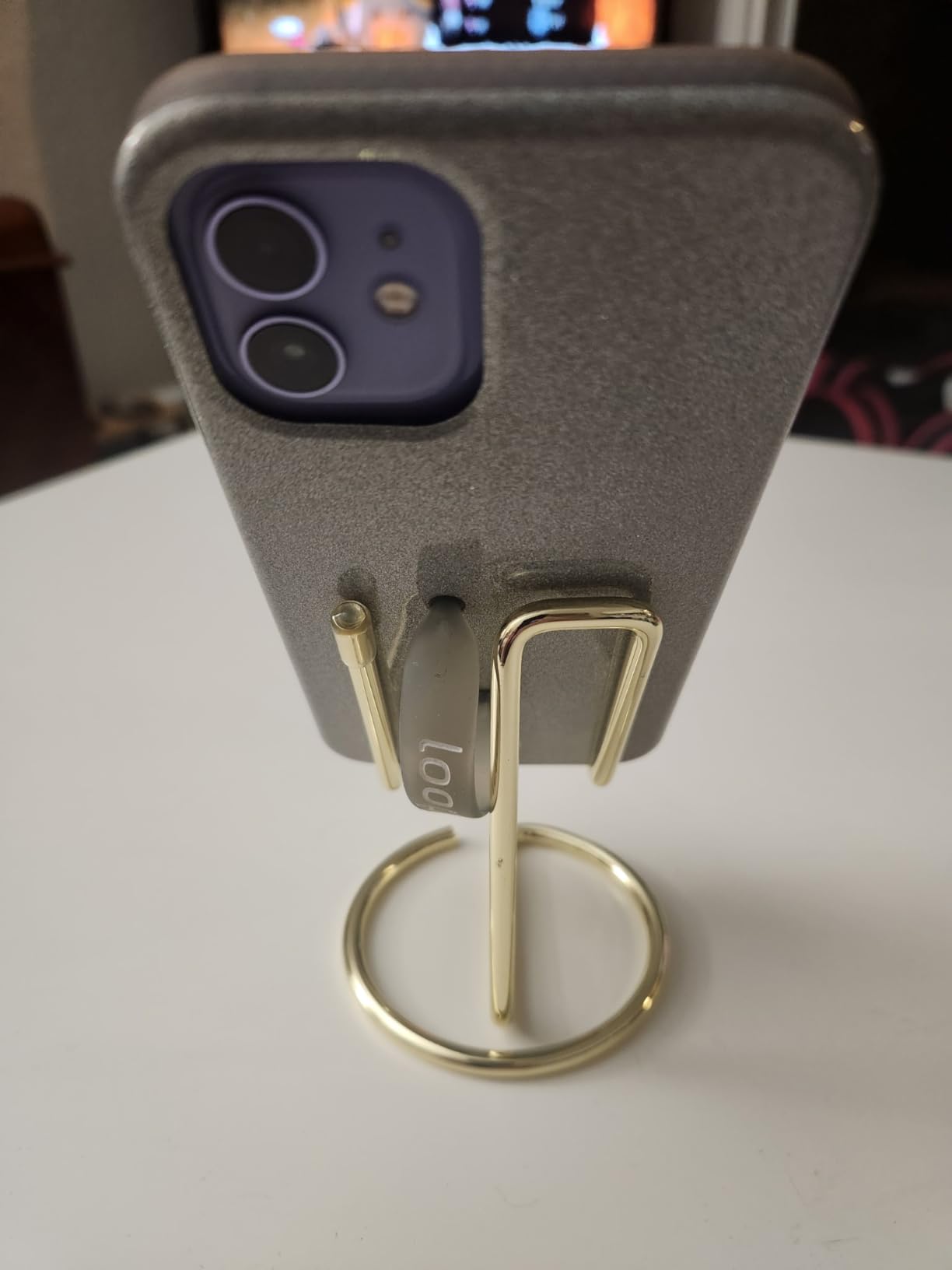 Cell Phone Stand for Desk, Cute Metal Gold Cell Phone Stand Holder Desk Accessories, Compatible with All Mobile Phones, iPhone, Switch, iPad - Customer Photo 2