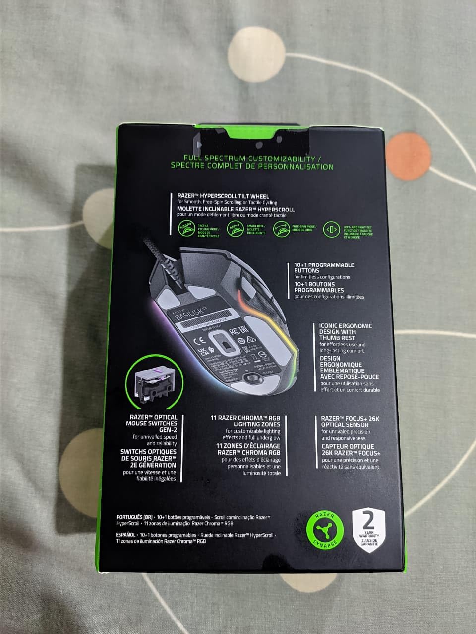 Razer Basilisk V3 Customizable Ergonomic Gaming Mouse: Fastest Gaming Mouse Switch - Chroma RGB Lighting - 26K DPI Optical Sensor - 11 Programmable Buttons - HyperScroll Tilt Wheel - Classic Black customer photo 1