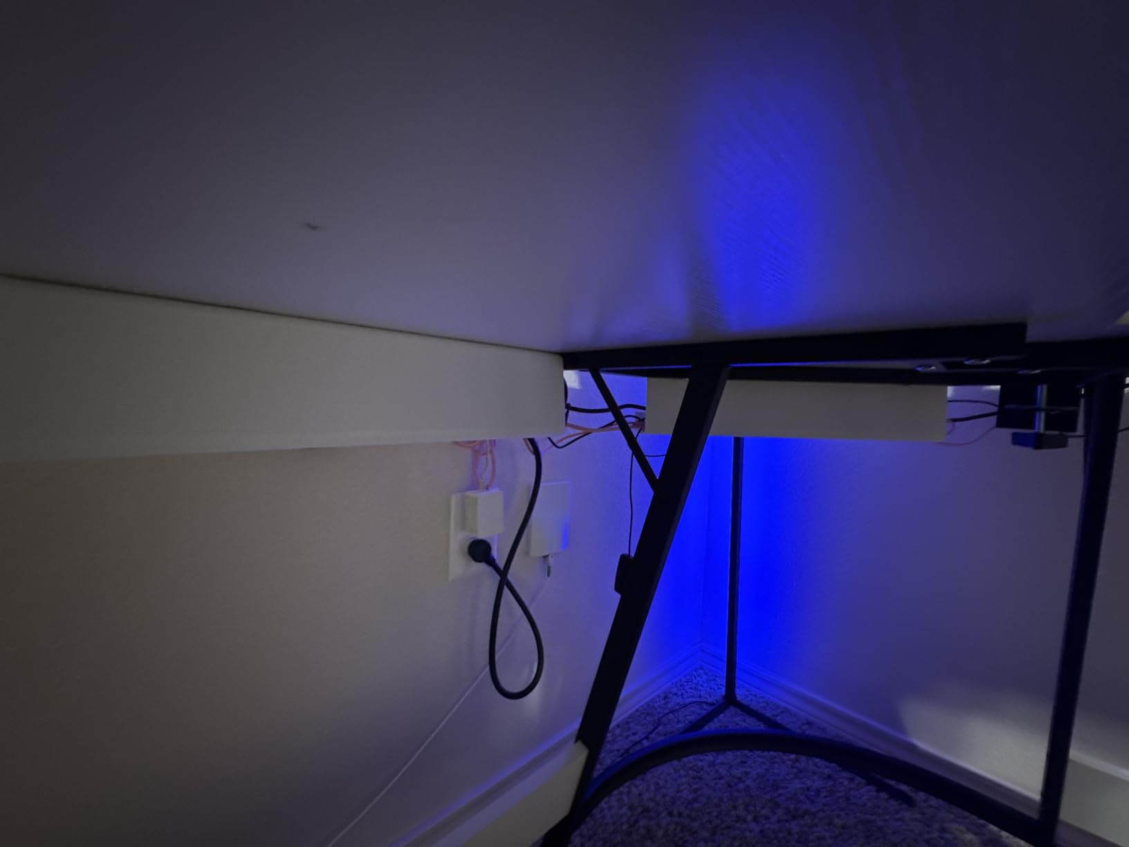 No-Screw Under Desk Cable Management Tray - Self-Adhesive Installation, Cord Management, Cable Tray, Under Desk Wire Organizer - Black Set of 2 - Customer Photo 5