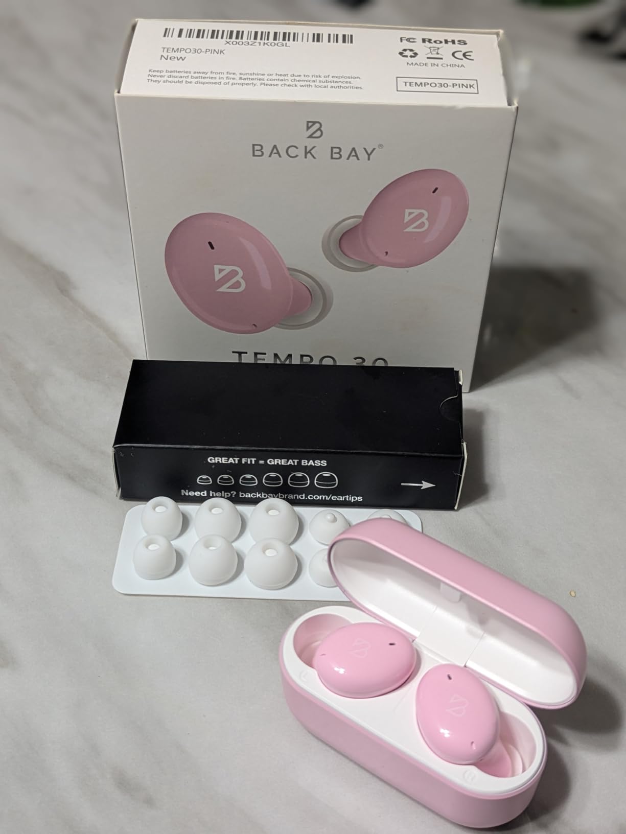 Back Bay Audio Tempo 30 Wireless Earbuds for Small Ears - Award-Winning Sound, Sweatproof Bluetooth Earbuds, Comfortable Ear Buds for Women, Purple Earphones Small Ear Canals, Long Battery Headphones Customer Review Back Bay Audio Tempo 30 Wireless Earbuds for Small Ears - Award-Winning Sound, Sweatproof Bluetooth Earbuds, Comfortable Ear Buds for Women, Purple Earphones Small Ear Canals, Long Battery Headphones - Customer Photo 1