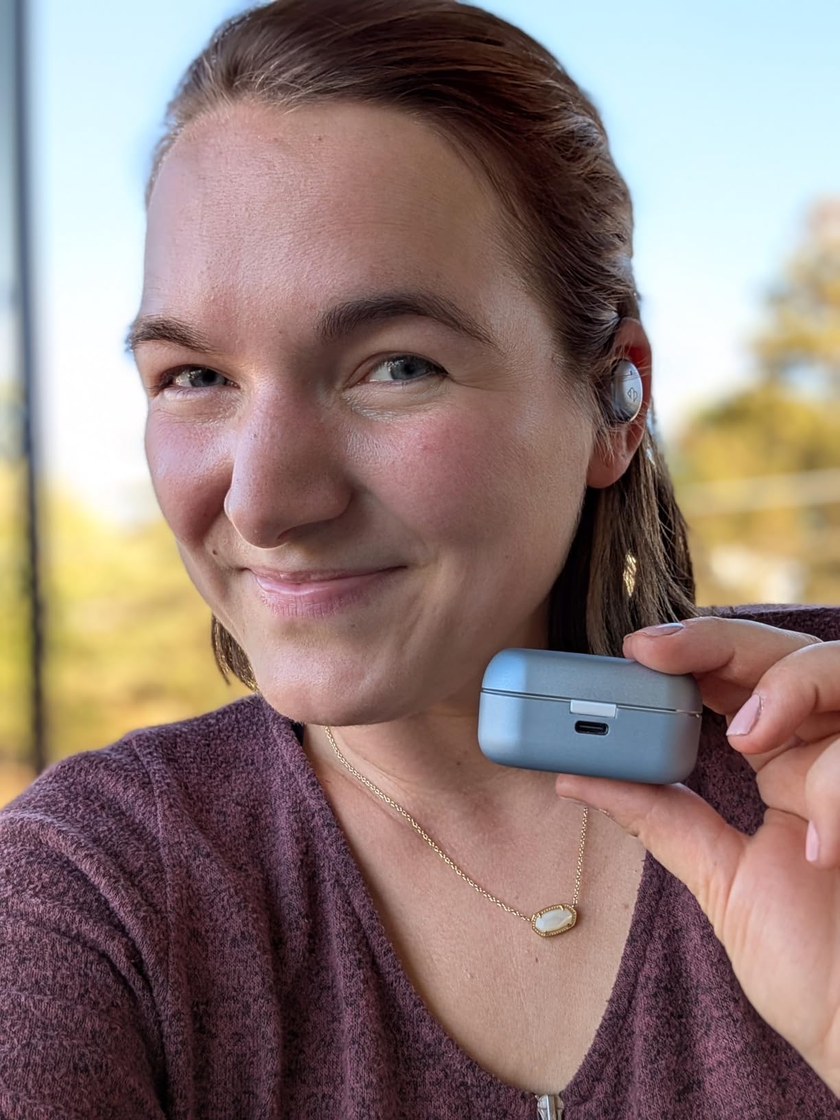 Back Bay Audio Tempo 30 Wireless Earbuds for Small Ears - Award-Winning Sound, Sweatproof Bluetooth Earbuds, Comfortable Ear Buds for Women, Purple Earphones Small Ear Canals, Long Battery Headphones Customer Review Back Bay Audio Tempo 30 Wireless Earbuds for Small Ears - Award-Winning Sound, Sweatproof Bluetooth Earbuds, Comfortable Ear Buds for Women, Purple Earphones Small Ear Canals, Long Battery Headphones - Customer Photo 2