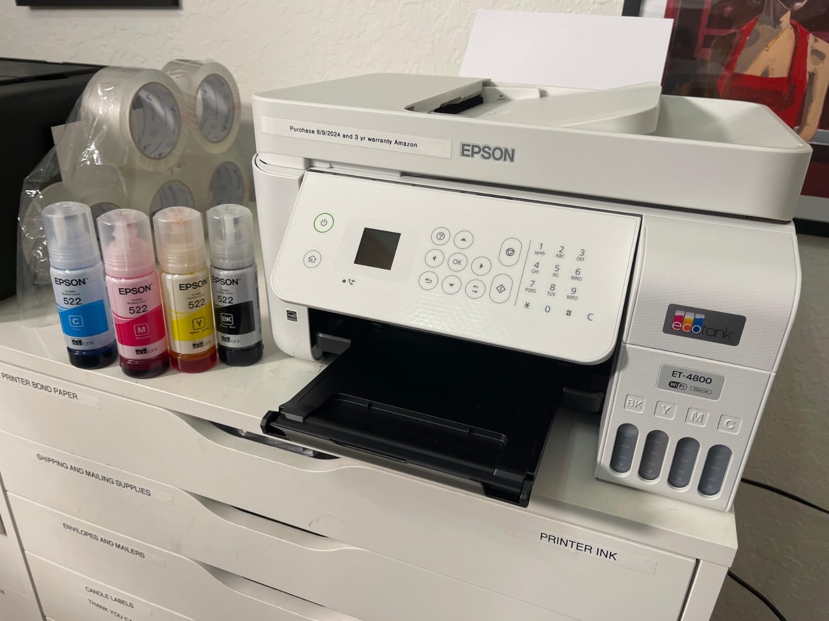 Epson EcoTank ET-4800 Wireless All-in-One Cartridge-Free Supertank Printer with Scanner, Copier, Fax, ADF and Ethernet – Ideal-for Your Home Office - Customer Photo 1