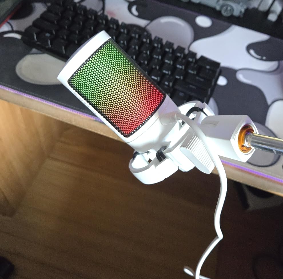 FIFINE Gaming PC USB Microphone, Podcast Condenser Mic with Boom Arm, Pop Filter, Mute Button for Streaming, Twitch, Online Chat, RGB Computer Mic for PS4/5 PC Gamer Youtuber-AmpliGame A6T Customer Review FIFINE Gaming PC USB Microphone, Podcast Condenser Mic with Boom Arm, Pop Filter, Mute Button for Streaming, Twitch, Online Chat, RGB Computer Mic for PS4/5 PC Gamer Youtuber-AmpliGame A6T - Customer Photo 1