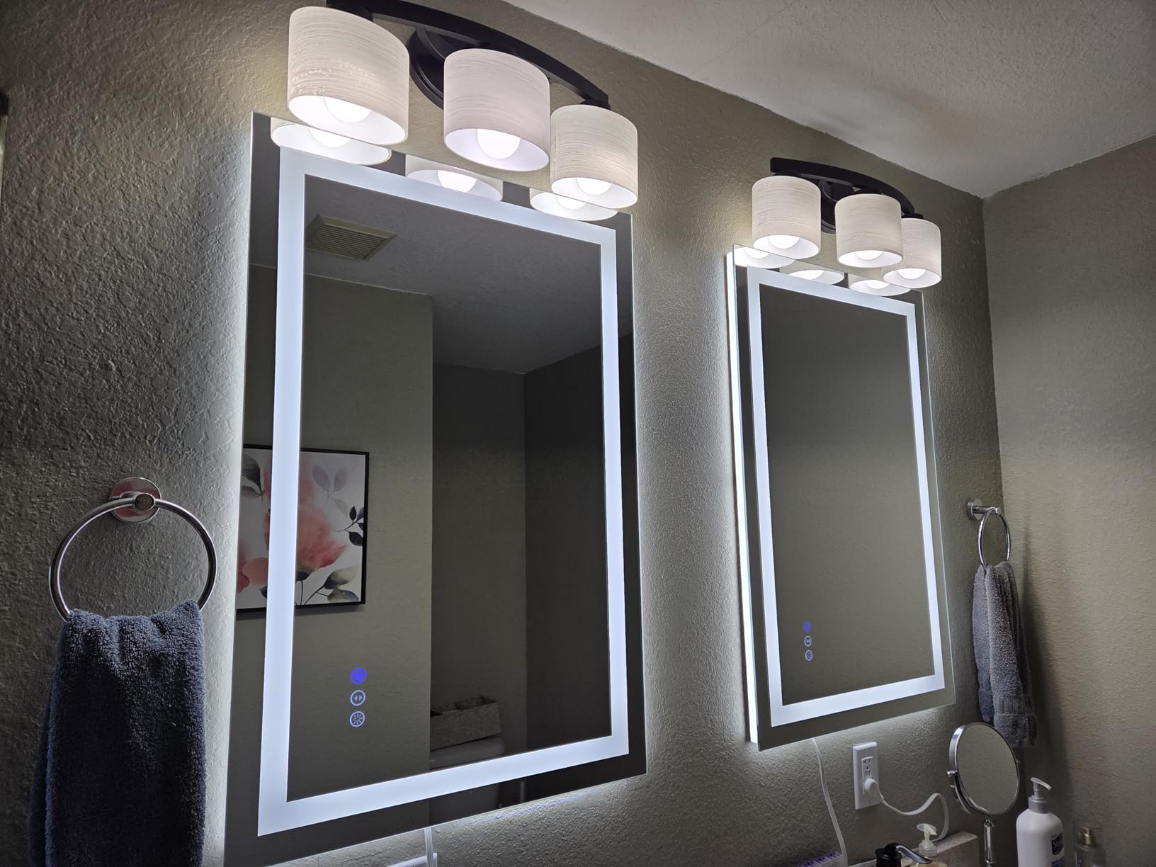 LOAAO 24X32 LED Bathroom Mirror with Lights, Anti-Fog, Dimmable, Backlit + Front Lit, Lighted Bathroom Vanity Mirror for Wall, Memory Function, Tempered Glass, Shatter-Proof, ETL Listed customer photo 1