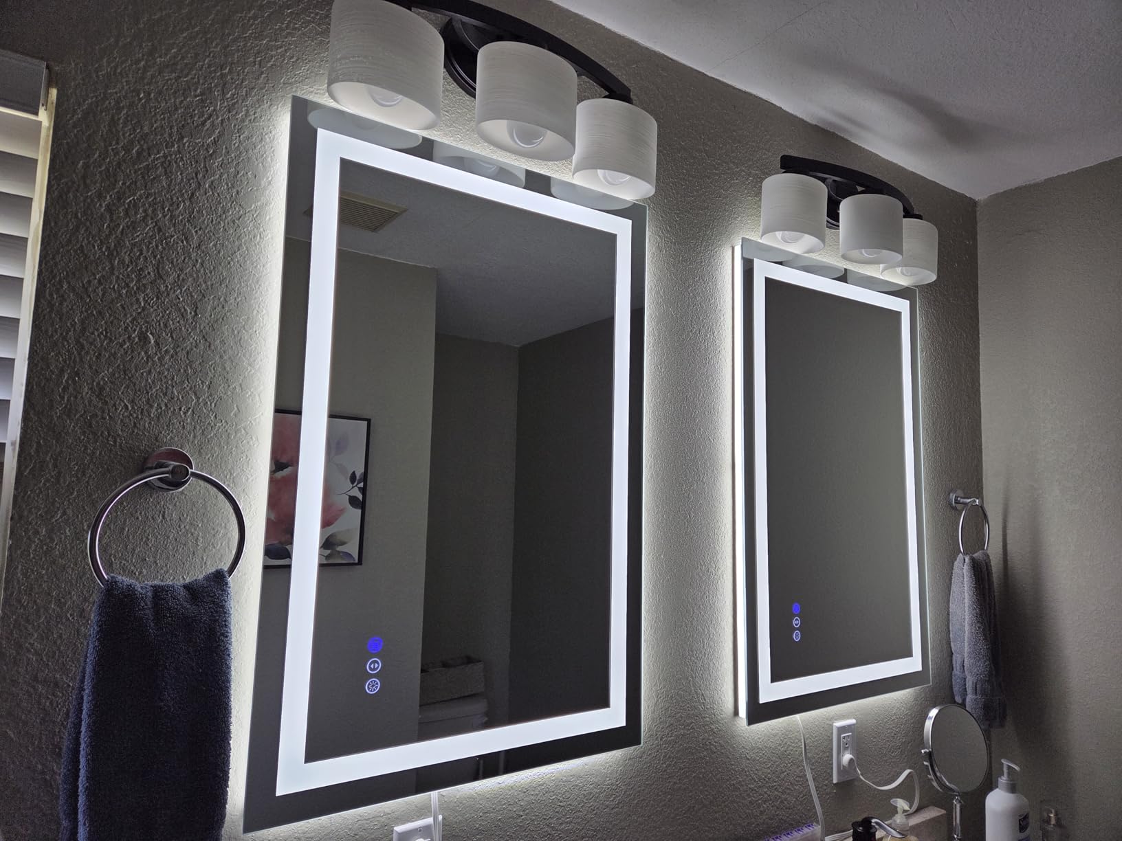 LOAAO 24X32 LED Bathroom Mirror with Lights, Anti-Fog, Dimmable, Backlit + Front Lit, Lighted Bathroom Vanity Mirror for Wall, Memory Function, Tempered Glass, Shatter-Proof, ETL Listed Customer Review LOAAO 24X32 LED Bathroom Mirror with Lights, Anti-Fog, Dimmable, Backlit + Front Lit, Lighted Bathroom Vanity Mirror for Wall, Memory Function, Tempered Glass, Shatter-Proof, ETL Listed - Customer Photo 3