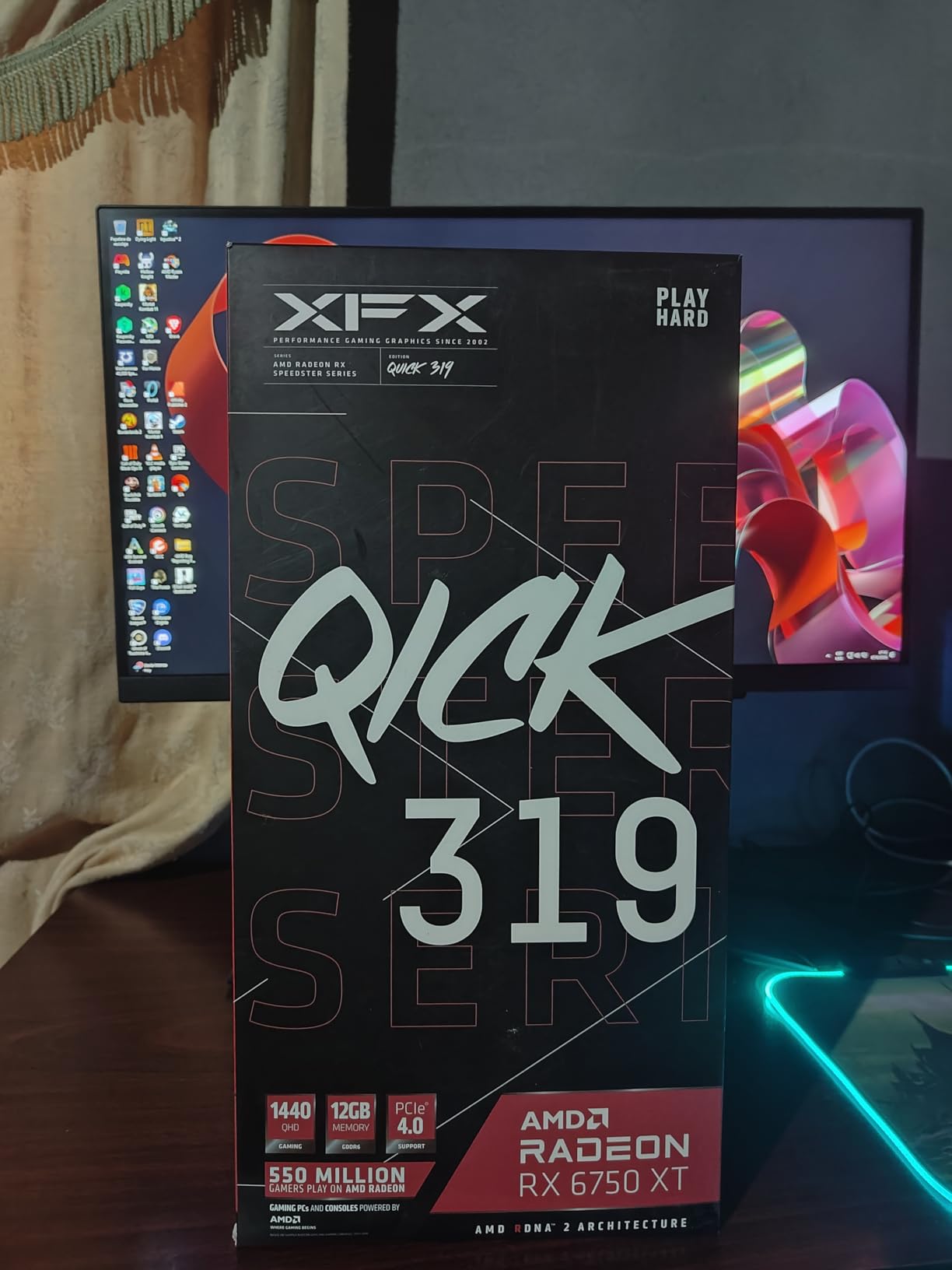 XFX Speedster QICK319 Radeon RX 6750XT CORE Gaming Graphics Card with 12GB GDDR6 HDMI 3xDP, AMD RDNA 2 RX-675XYJFDP - Customer Photo 2