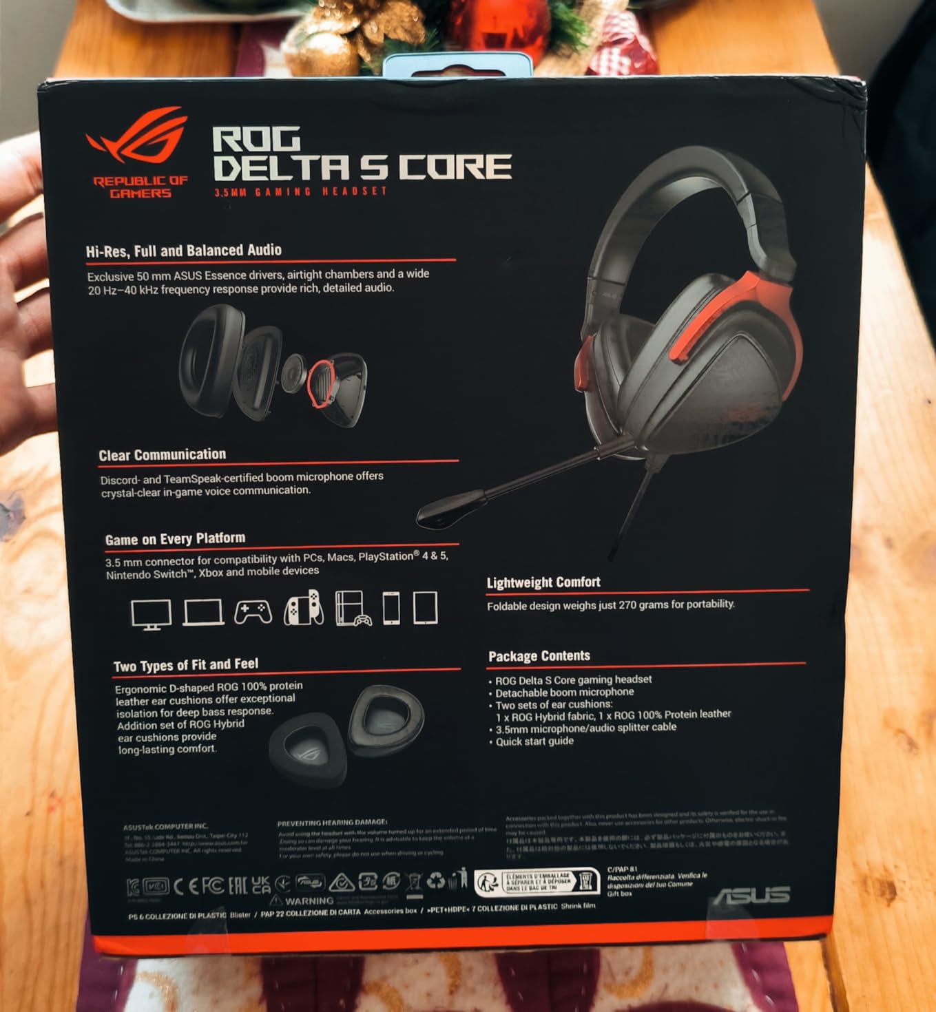 ASUS ROG Delta S Core Wired 3.5mm Gaming Headset with Mic – 40mm Essence Drivers, Virtual 7.1 Surround Sound, Discord-Certified Boom Mic, Lightweight, for PC, PS5, PS4, Xbox, Switch, Mobile - Black Customer Review ASUS ROG Delta S Core Wired 3.5mm Gaming Headset with Mic – 40mm Essence Drivers, Virtual 7.1 Surround Sound, Discord-Certified Boom Mic, Lightweight, for PC, PS5, PS4, Xbox, Switch, Mobile - Black - Customer Photo 2