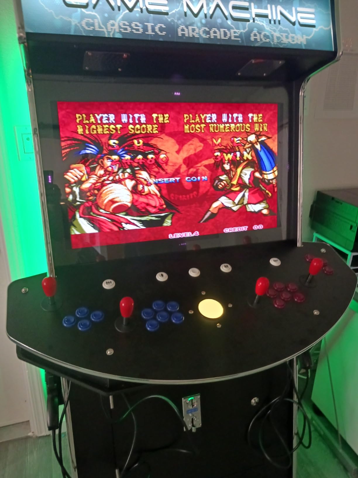 4 Player Games 4600 Games 32 inch Screen Black Full Size Commercial Grade Upright Standup Arcade Machine with 2 Game Guns Included - Customer Photo 1