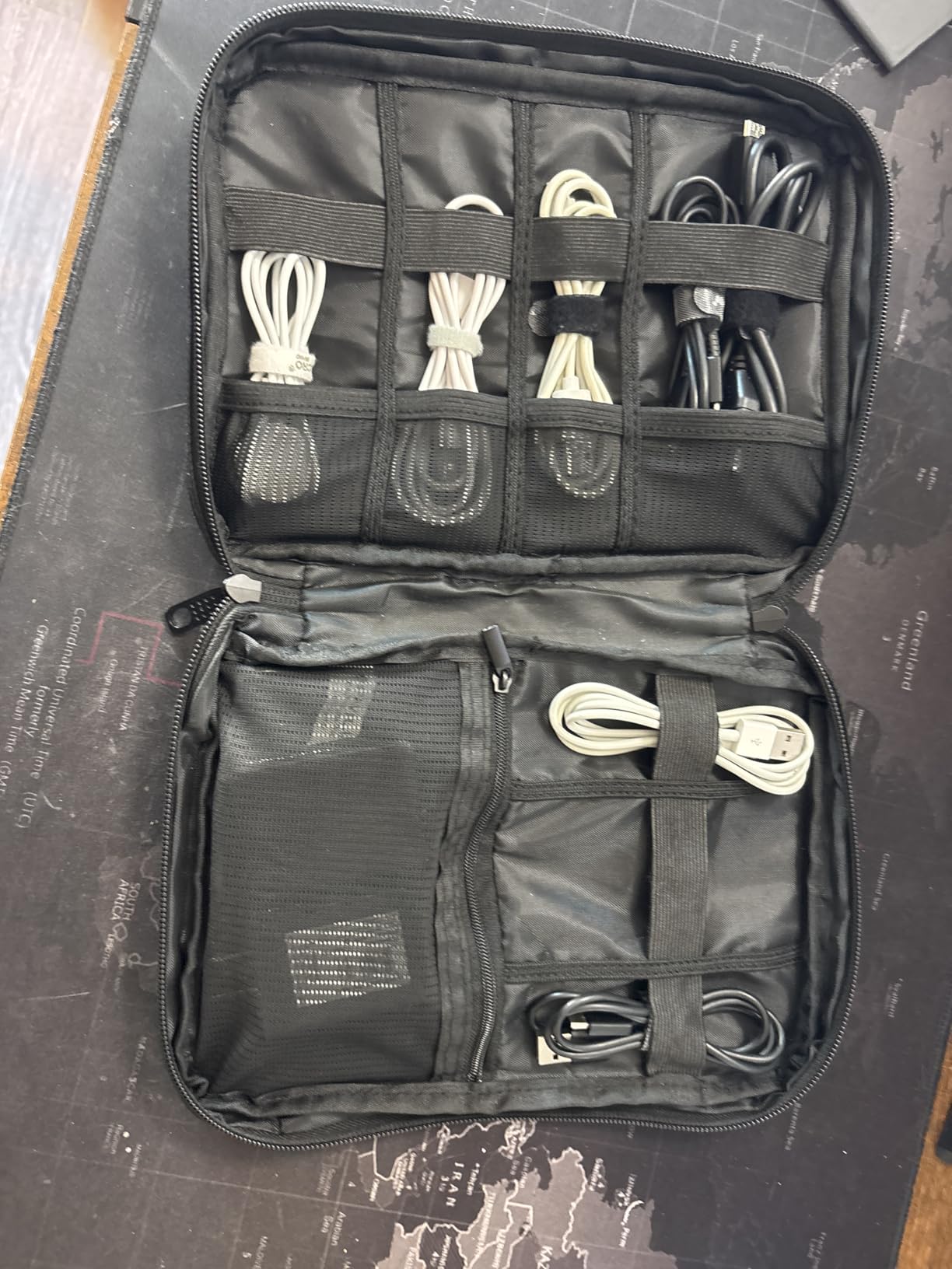 Pavilia Tech Organizer Case - Cable & Charger Storage, Travel Accessories for Men, Gray - Customer Photo 1