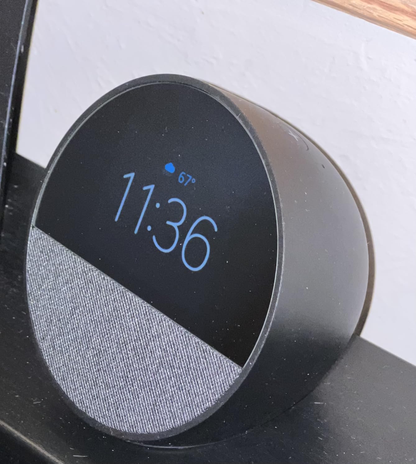 Amazon Echo Spot (newest model), Great for nightstands, offices and kitchens, Smart alarm clock with Alexa, Glacier White Customer Review Amazon Echo Spot (newest model), Great for nightstands, offices and kitchens, Smart alarm clock with Alexa, Glacier White - Customer Photo 1