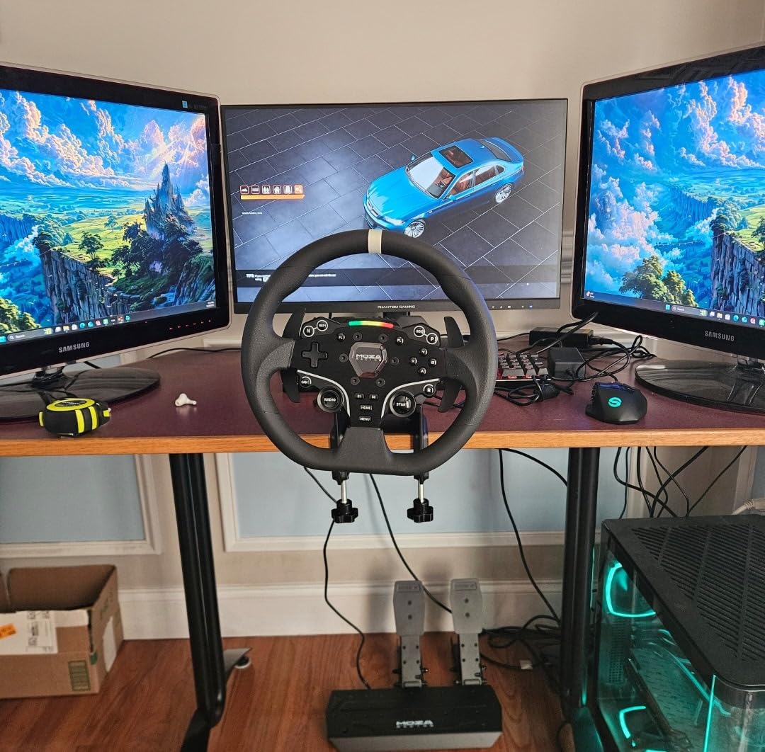 MOZA R3 Racing Wheel and Pedals Bundle for PC, 3.9Nm Direct Drive WheelBase,11-inch ES Lite Steering Wheel,Pedals and Desk Clamp High-Performance Game Racing Simulator for PC User Customer Review MOZA R3 Racing Wheel and Pedals Bundle for PC, 3.9Nm Direct Drive WheelBase,11-inch ES Lite Steering Wheel,Pedals and Desk Clamp High-Performance Game Racing Simulator for PC User - Customer Photo 2