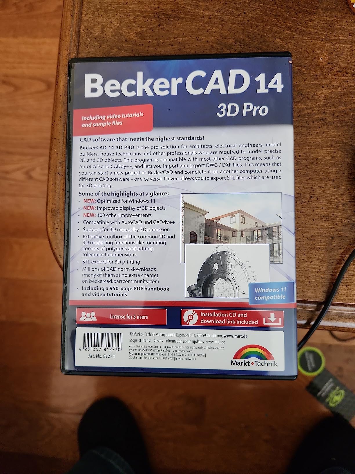 CAD software compatible with AutoCAD and Windows 11, 10, 8 – BeckerCAD 3D PRO for 3D printing, home design, architecture, engineering and more Customer Review CAD software compatible with AutoCAD and Windows 11, 10, 8 – BeckerCAD 3D PRO for 3D printing, home design, architecture, engineering and more - Customer Photo 1